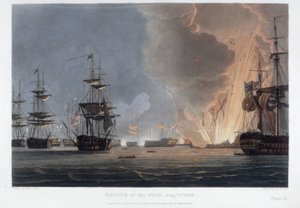 ナイル川の戦い、1798年8月 作： Thomas Whitcombe